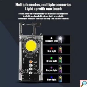 LED Πολυλειτουργικός Επαναφορτιζόμενος Mini Φακός με 8 Λειτουργίες Φωτισμού, Γάντζο και Μαγνήτη Κόκκινος 