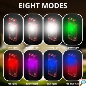 LED Πολυλειτουργικός Επαναφορτιζόμενος Mini Φακός με 8 Λειτουργίες Φωτισμού, Γάντζο και Μαγνήτη Κόκκινος 