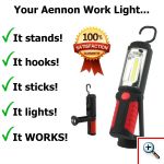 Φακός Εργασίας COB LED 3W - 360o με Μαγνήτη και Γάντζο Στήριξης