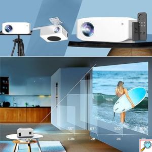 Mini Projector - Φορητός Προτζέκτορας Τεχνολογίας Προβολής LCD Λάμπας LED Full HD 1080p με Ενσωματωμένα Ηχεία, Οθόνη προβολής έως 200΄΄ και Χειριστήριο