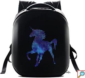 Τσάντα Πλάτης - Σακίδιο με Smart LED Animation Οθόνη και Εφαρμογή Κινητού για Φορητό Υπολογιστή 15,6