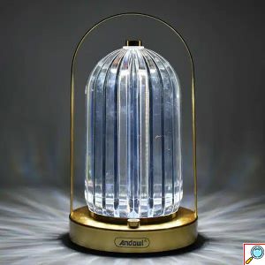 LED Διακοσμητικό Φωτιστικό σε Κρυστάλλινο Διαφανές Σχέδιο με 3 Λειτουργίες Φωτισμού, Επιφάνεια Αφής και Επαναφορτιζόμενη Μπαταρία Andowl 