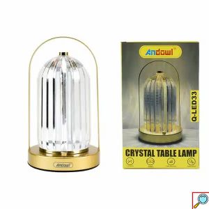 LED Διακοσμητικό Φωτιστικό σε Κρυστάλλινο Διαφανές Σχέδιο με 3 Λειτουργίες Φωτισμού, Επιφάνεια Αφής και Επαναφορτιζόμενη Μπαταρία Andowl 