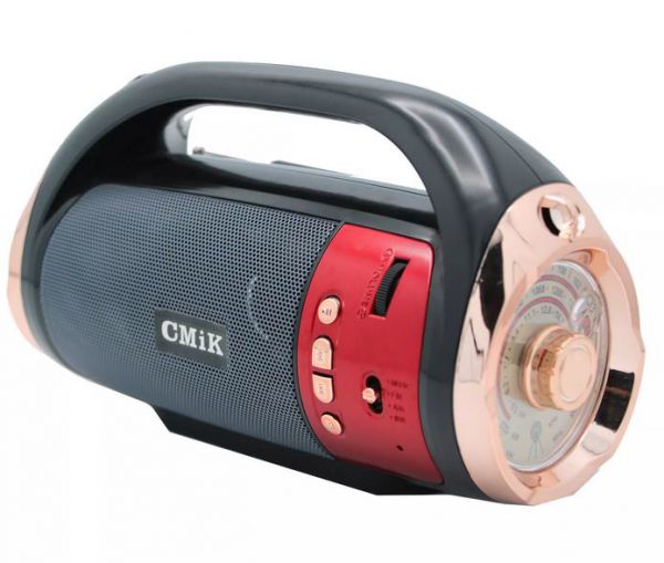 Φορητό Ηχείο Bluetooth CMiK MK-123 με Ισχυρότατο φακό, Ραδιόφωνο ,USB/TF Ασημί