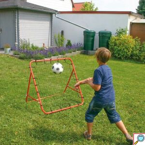 Παιδικό Φορητό Τέρμα Ποδοσφαίρου από Μέταλλο με Δίχτυ και Γάντζους 100×100εκ Κόκκινο-Μαύρο 