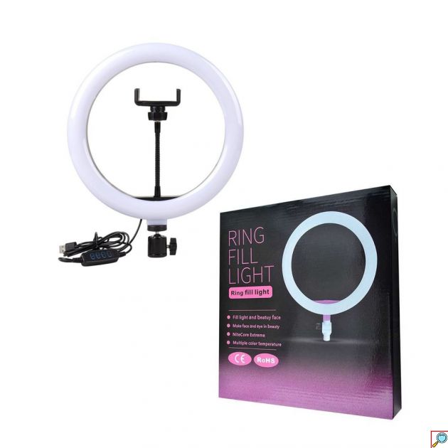 Ring Light 26cm 2700-5500K με Βάση για Κινητό και 3 Λειτουργίες Φωτισμού HYH-048 