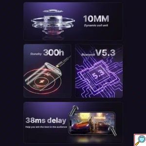Awei T70 Ασύρματα Ακουστικά Bluetooth 5.3 με Αντοχή στον Ιδρώτα και Θήκη Φόρτισης Μαύρα 