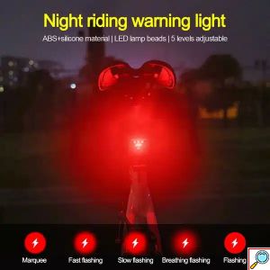 Mini Επαναφορτιζόμενο Προειδοποιητικό Τρίγωνο USB 6 SMD για Ποδήλατα Με 5 Λειτουργίες SOS