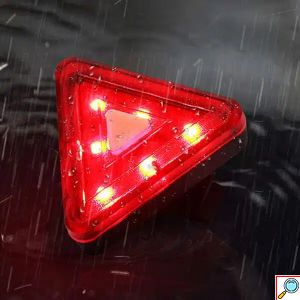 Mini Επαναφορτιζόμενο Προειδοποιητικό Τρίγωνο USB 6 SMD για Ποδήλατα Με 5 Λειτουργίες SOS