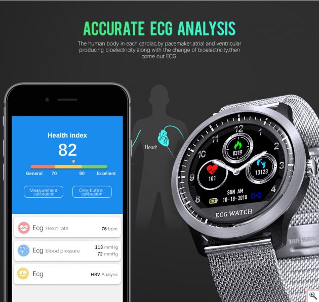 Ρολόι SmartWatch Άθλησης Activity Tracker Smart Watch - Electrocardiogram Measurement Smartwatch Fitness Tracker