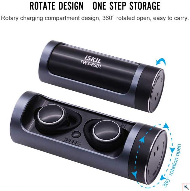 Μίνι Ασύρματα Bluetooth Ακουστικά με Θήκη Φόρτισης 360ᵒ - Handsfree Wireless Stereo Earphones 