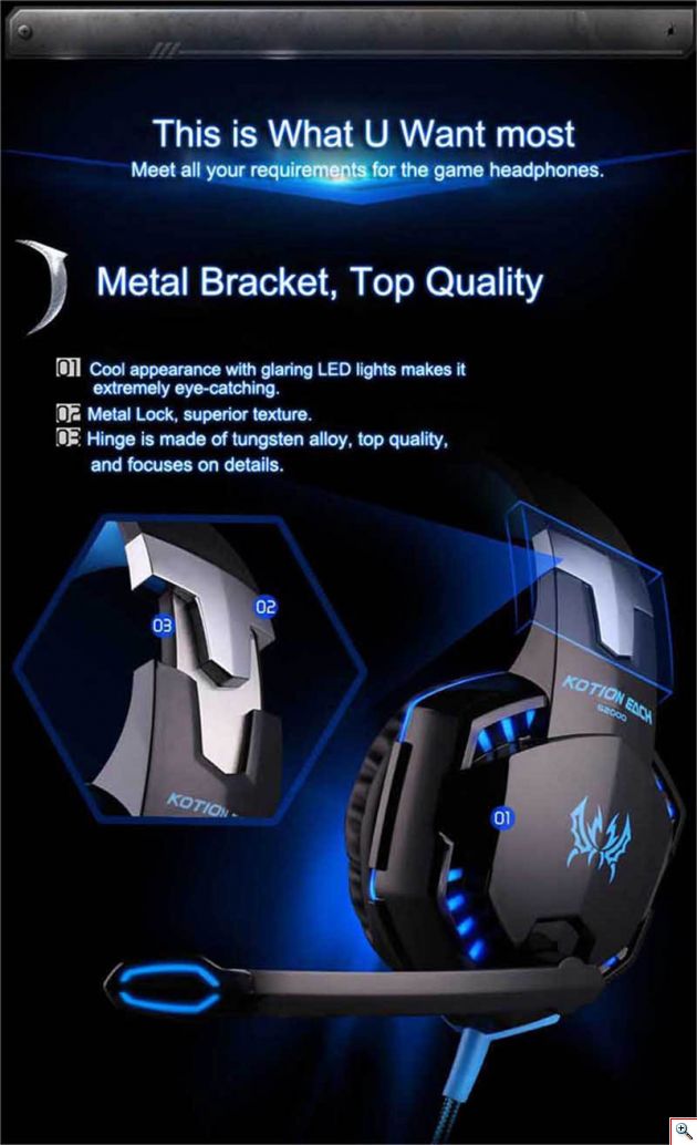 Επαγγελματικά Gaming Ακουστικά για Βιντεοπαιχνίδια - Kotion Each Headset