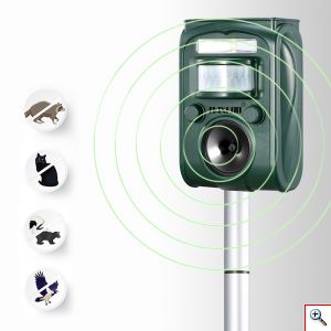 Αδιάβροχο Ηλιακό Απωθητικό 5 Προγραμμάτων Τρωκτικών, Σκύλων, Αλεπούδων, Πουλιών με Αισθητήρα Κίνησης, Φλας Φωτισμό Απώθησης, Ρυθμιζόμενα Προγράμματα & Ευαισθησία - Εντομοαπωθητικό Εξωτερικού Χώρου Κήπου