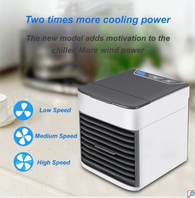 Φορητό Κλιματιστικό USB 2x Air Cooler Ultra - Ανεμιστήρας Air Condition Υδρονέφωσης & Υγραντήρας με Τεχνολογία Εξάτμισης & LED Φωτισμό