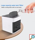 Φορητό Κλιματιστικό USB 2x Air Cooler Ultra - Ανεμιστήρας Air Condition Υδρονέφωσης & Υγραντήρας με Τεχνολογία Εξάτμισης & LED Φωτισμό