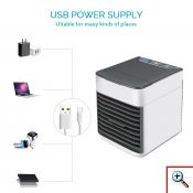 Φορητό Κλιματιστικό USB 2x Air Cooler Ultra - Ανεμιστήρας Air Condition Υδρονέφωσης & Υγραντήρας με Τεχνολογία Εξάτμισης & LED Φωτισμό