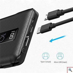 Φορητή Εξωτερική Μπαταρία - Awei Adaptive Charge Power Bank 10000 mAh Μαύρο