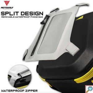 Τσάντα Ρεζερβουάρ Μοτοσικλέτας 10L με Αδιάβροχη Θήκη Κινητού Motowolf Μαύρο