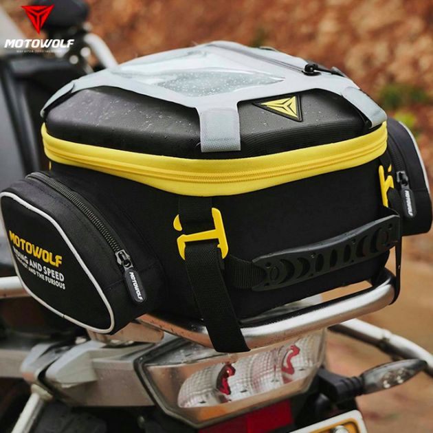 Τσάντα Ρεζερβουάρ Μοτοσικλέτας 10L με Αδιάβροχη Θήκη Κινητού Motowolf Μαύρο