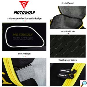 Τσάντα Ρεζερβουάρ Μοτοσικλέτας 10L με Αδιάβροχη Θήκη Κινητού Motowolf Μαύρο