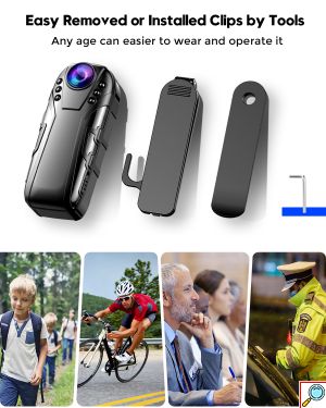 Mini Κρυφή Κάμερα με Κλιπ 1080p, Υπέρυθρη Νυχτερινή Λήψη & Ευρυγώνιο Φακό 125° - Compact Camera