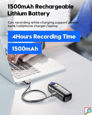 Mini Κρυφή Κάμερα με Κλιπ 1080p, Υπέρυθρη Νυχτερινή Λήψη & Ευρυγώνιο Φακό 125° - Compact Camera