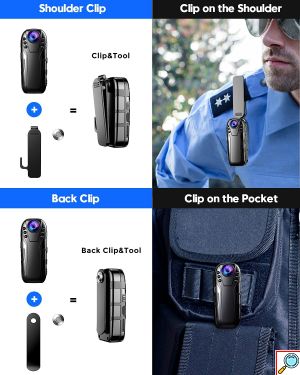 Mini Κρυφή Κάμερα με Κλιπ 1080p, Υπέρυθρη Νυχτερινή Λήψη & Ευρυγώνιο Φακό 125° - Compact Camera