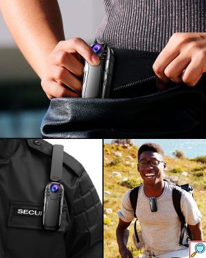 Mini Κρυφή Κάμερα με Κλιπ 1080p, Υπέρυθρη Νυχτερινή Λήψη & Ευρυγώνιο Φακό 125° - Compact Camera