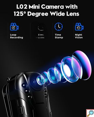 Mini Κρυφή Κάμερα με Κλιπ 1080p, Υπέρυθρη Νυχτερινή Λήψη & Ευρυγώνιο Φακό 125° - Compact Camera