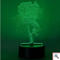 Διακοσμητικό Τρισδιάστατο LED Πολύχρωμο Φωτιστικό Τριαντάφυλλο με Κουμπί Αφής - 3D Desk Lamp