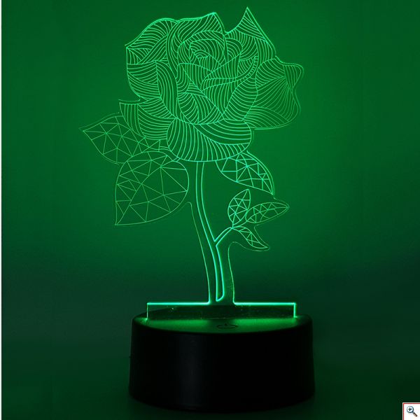 Διακοσμητικό Τρισδιάστατο LED Πολύχρωμο Φωτιστικό Τριαντάφυλλο με Κουμπί Αφής - 3D Desk Lamp