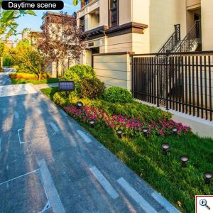 Επιδαπέδια Διακοσμητικά Ηλιακά Λαμπιόνια LED Λευκού Φωτισμού 5000Κ Αδιάβροχα με Βάση για Χώμα Μαύρα 10τμχ 47091