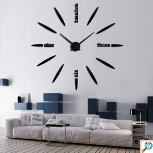 Ρολόι Τοίχου Αυτοκόλλητο 3D DIY 60 - 120cm