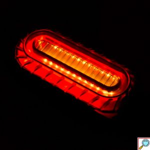 Σετ 2τμχ Φλας LED Μοτοσυκλέτας 12V 10mm με Διπλό Φωτισμό - Κόκκινο / Πορτοκαλί