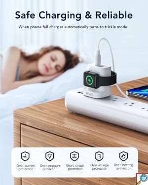 Πολυλειτουργικός Φορτιστής 3 σε 1 με Ασύρματη Φόρτιση, Θύρα USB-A & Θύρα USB-C 20W Power Delivery Panel Λευκός