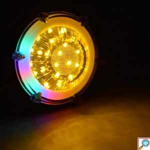 Σετ 2τμχ Προβολάκια LED Μοτοσικλέτας Πορτοκαλί Φωτισμού & RGB Ring Μαύρο