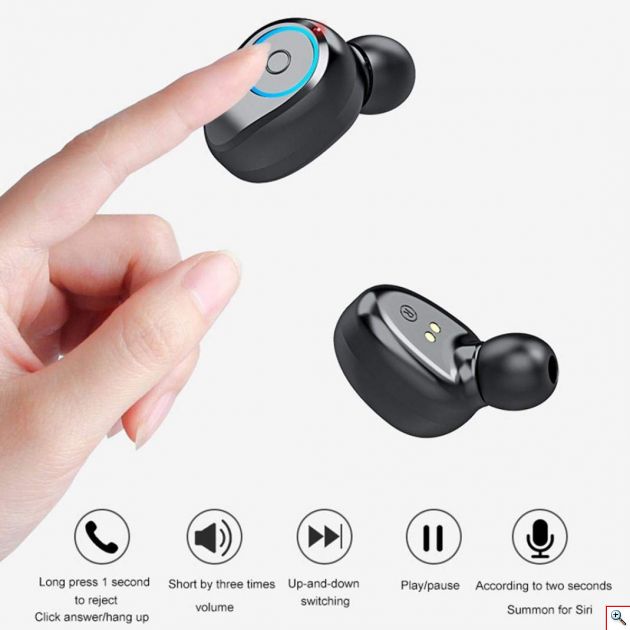 Μίνι Ασύρματα Bluetooth Ακουστικά με Θήκη Φόρτισης & LED Οθόνη & Powerbank - Handsfree Wireless Stereo Earbuds