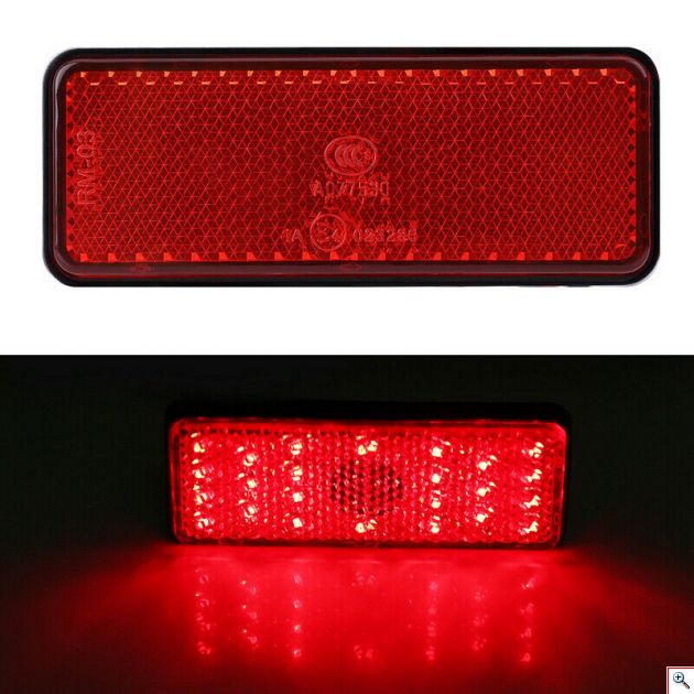 Led Reflector Πορείας και Φρένων με 24 LED 12V Κόκκινο