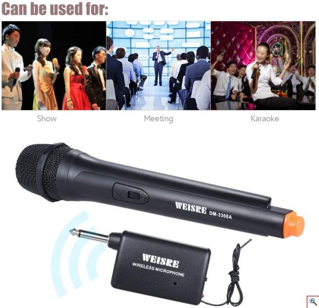 Ασύρματο Μικρόφωνο DJ/ΚΑΡΑΟΚΕ VHF Hi-Fi - Wireless Microphone System 