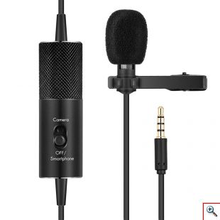 Mini Μικρόφωνο Αλουμινίου 3.5mm Jack με 6m Καλώδιο για Κάμερες, DSLR, Smartphone Andowl