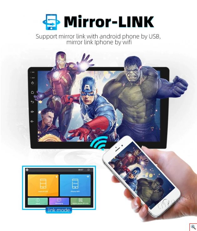 Μεγάλη Οθόνη Αφής 10inch Multimedia Player Android 9.1 Αυτοκινήτου 2 DIN με GPS, Wifi, App Store, Bluetooth Handsfree 1080p TFT MP5, MP3, USB, AUX, TV mitsubishi lancer 