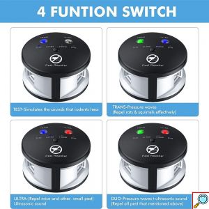 Ηλεκτρονικό Απωθητικό Τρωκτικών Τριπλής Λειτουργίας - Pest Repeller Ποντικοδιώκτης 360°Protection