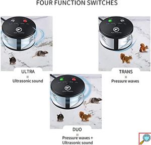Ηλεκτρονικό Απωθητικό Τρωκτικών Τριπλής Λειτουργίας - Pest Repeller Ποντικοδιώκτης 360°Protection