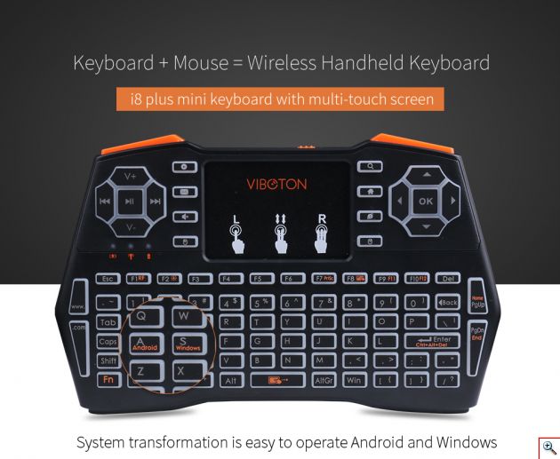 Μίνι Ασύρματο Πληκτρολόγιο 4 σε 1 - Wireless Touchpad I8-Plus Remote, Gamepad, Mouse, Keyboard 