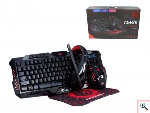 Gaming Πληκτρολόγιο, Ποντίκι, Ακουστικά και Mouse Pad - Marvo CM401 Gaming Combo 4 In 1