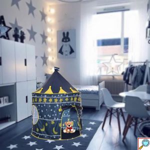 Παιδική Σκηνή Pop-Up Κάστρο Ιπποτικό με Αστέρια & Σημαιούλα για 3+ Ετών 105x105x135 cm Μπλέ
