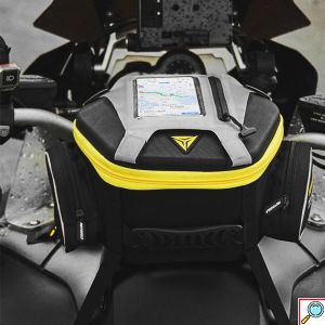 Αδιάβροχη Τσάντα - Σάκος Ρεζερβουάρ 10L με Διάφανη Θήκη Κινητού Αφής για Πλοήγηση, Πλαϊνές Τσέπες & Ανακλαστικές Ταινίες για Μηχανή - Μοτοσικλέτα Motowolf Μαύρο