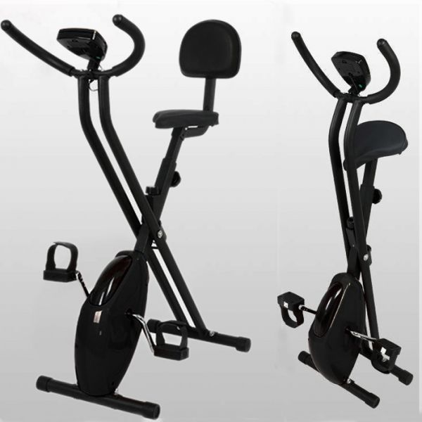 SimplyBike Έξυπνο Αναδιπλούμενο Στατικό Ποδήλατο Γυμναστικής Μηχανικό Λειτουργεί Χωρίς Ρεύμα με Κάθισμα, Ρυθμιζόμενη Αντίσταση & Οθόνη LCD Ενδείξεων