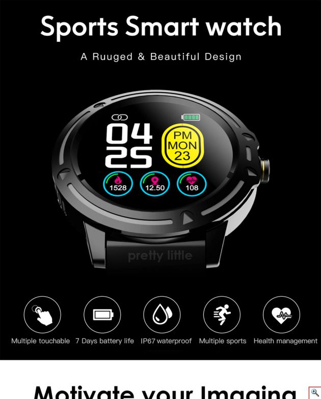 Wearfit Αδιάβροχο Smartwatch Αθλητικό Ρολόι Activity Tracker με Μετρητή Παλμών, Βημάτων, Πίεσης, Οξυγόνου, Ύπνου & Αθλητικές Δραστηριότητες
