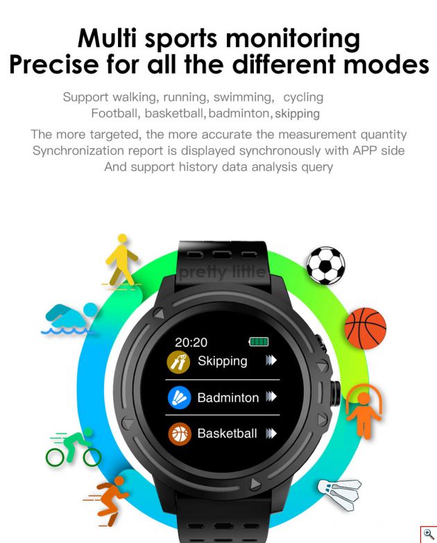 Αδιάβροχο Smartwatch Αθλητικό Ρολόι Activity Tracker με Μετρητή Παλμών, Βημάτων, Πίεσης, Οξυγόνου, Ύπνου & Αθλητικές Δραστηριότητες
